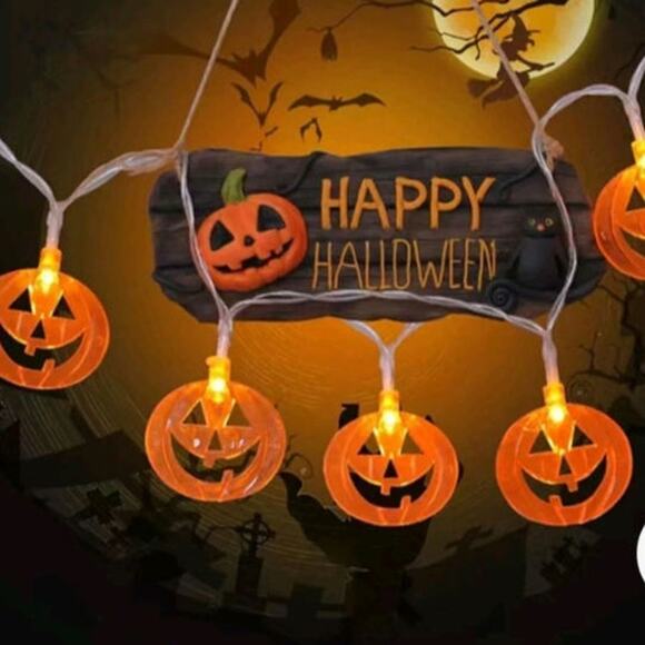 Halloween String Light Bundle Pumpkins Bats Skulls LED NEW Lighting Decor - Picture 2 of 12